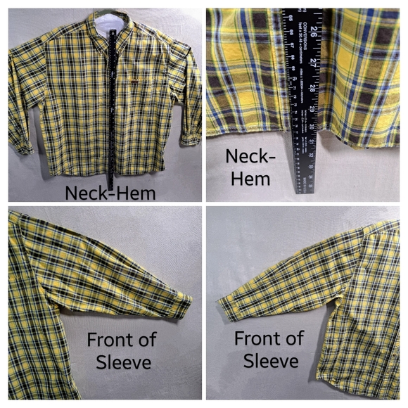 Carhartt Men 2XL Yellow Plaid Long Sleeve Button Front Cotton Western Shirt - Picture 6 of 8